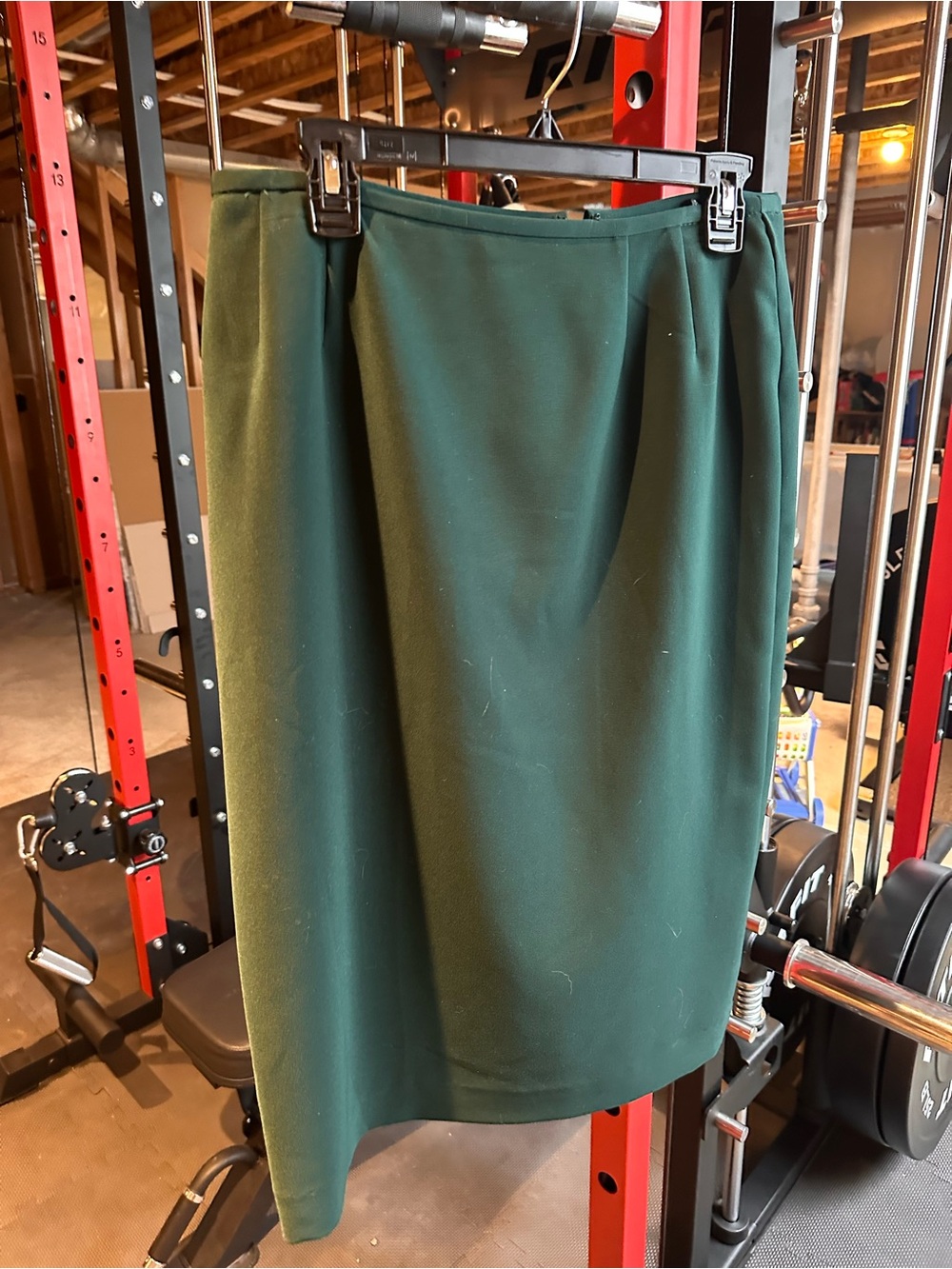 Le Suit Forest Green Pencil Skirt